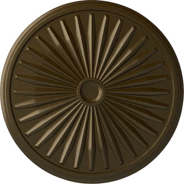 Ekena Millwork Leandros Ceiling Medallion (Fits Canopies up to 5"), 33 1/8"OD x 3 1/2"ID x 1 3/8"P, Brass CM33LEBRS - main